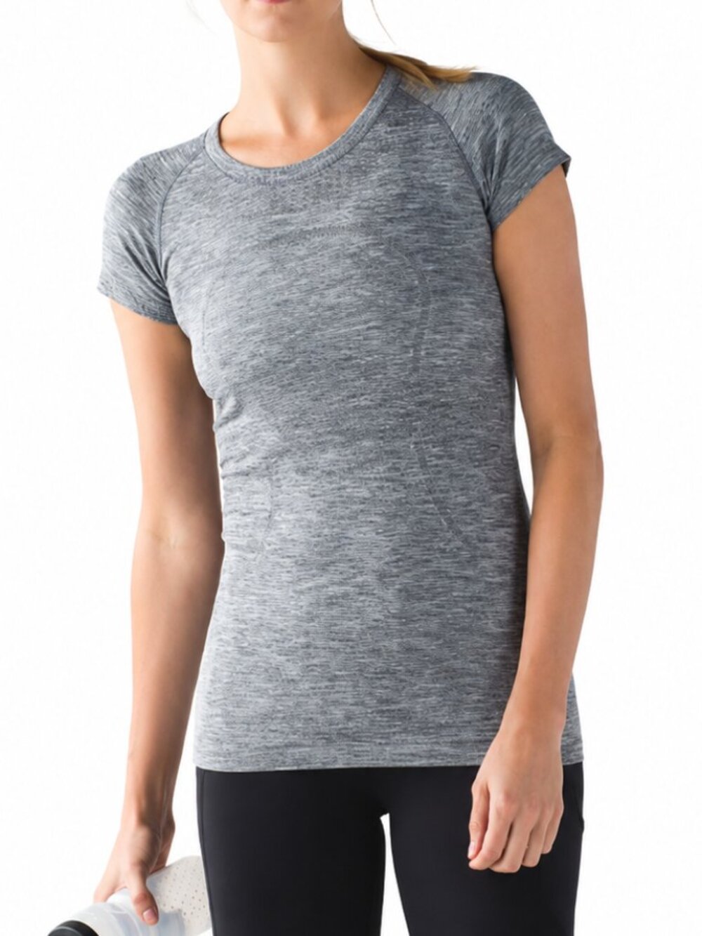 LULULEMON Swiftly Tech Short Sleeve Crew Tee T-Shirt Mesh Stretch Grey Womens 12